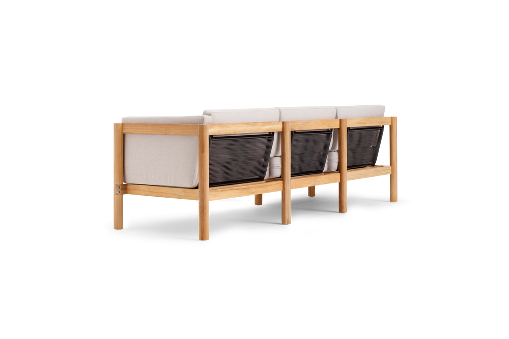 Haven Sofa, with cushion arms, in Ashe, rear view