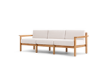 Haven Sofa, with teak arms, in Canvas, three-quarter view