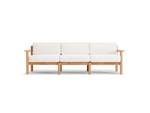 Haven Sofa, with teak arms, in Canvas, front view