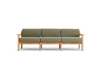 Haven Sofa, with teak arms, in Leaf, front view