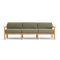 Haven Sofa, with teak arms, in Leaf, front view