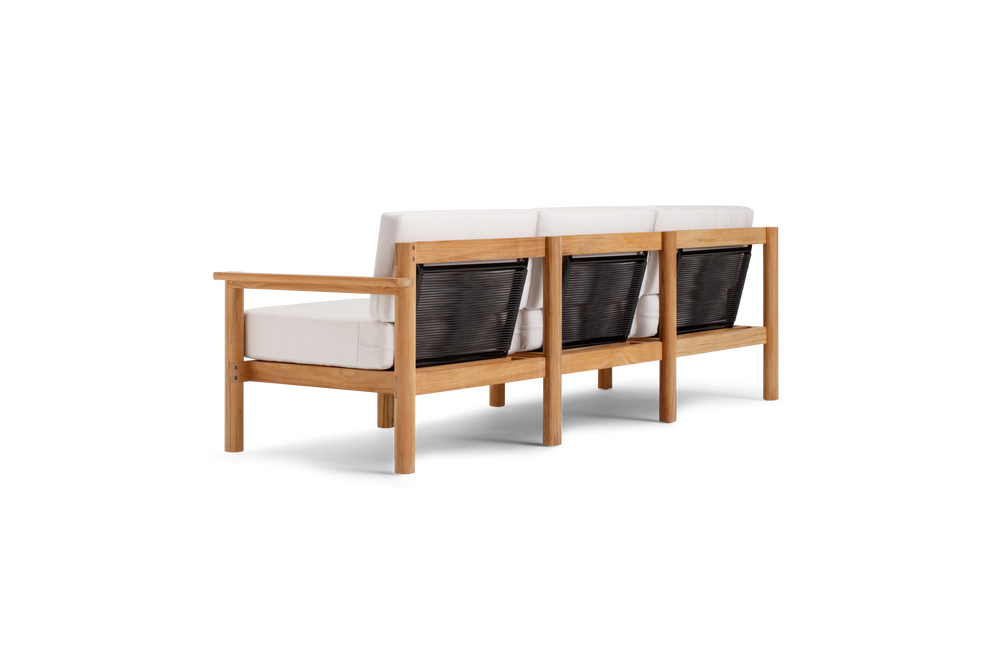 Haven Sofa, with teak arms, in Canvas, rear view