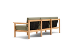 Haven Sofa, with teak arms, in Leaf, rear view