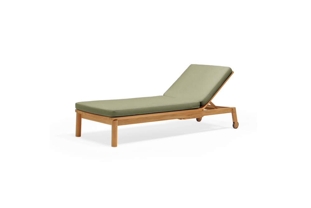 Haven Sun Lounger, in Leaf, three-quarter view