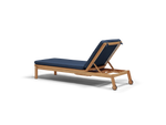 Haven Sun Lounger, in Indigo, rear view