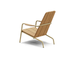 Neighbor Hopper Chair in sand finish, rear view showing backrest and frame structure on black background