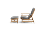 Leedo Deck Chair, in Hound, profile view