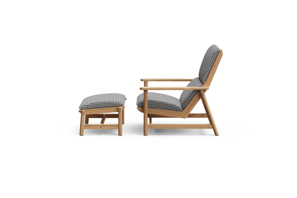 Leedo Deck Chair, in Hound, profile view