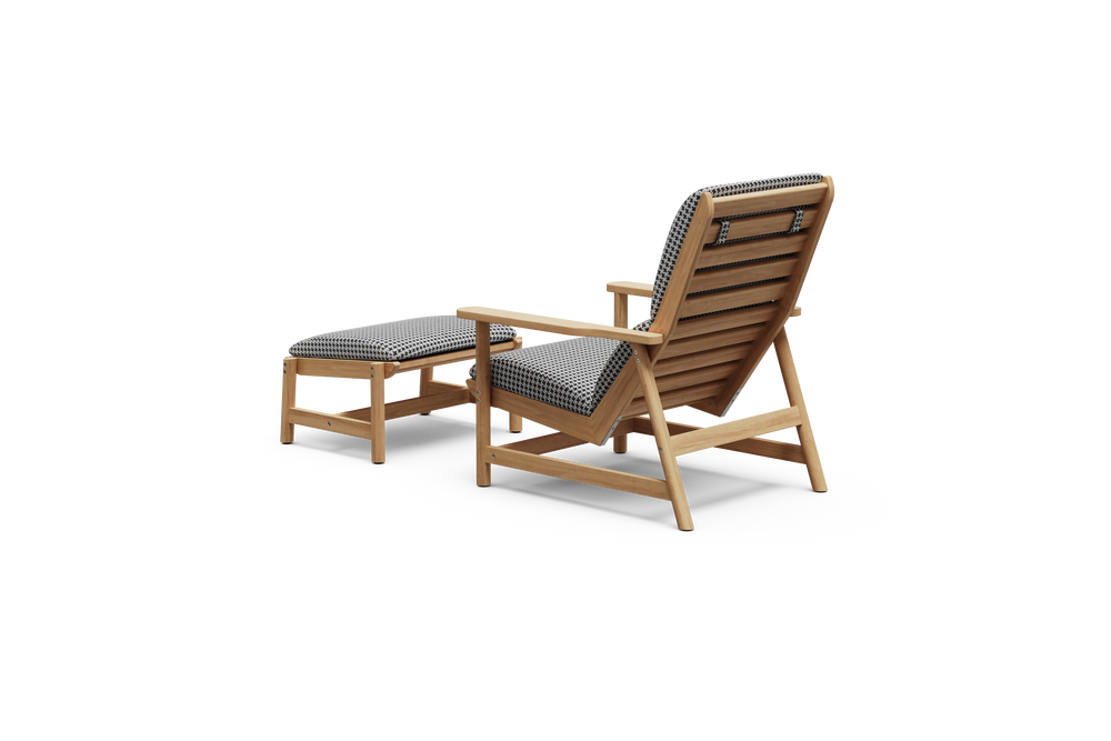 Leedo Deck Chair, in Hound, rear view