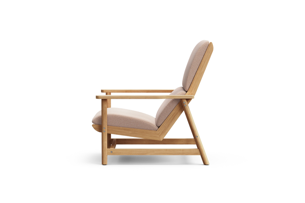 Leedo Deck Chair, in Avery Clay, profile view