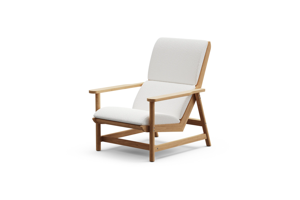 Leedo Deck Chair, in Improve White, three-quarter view