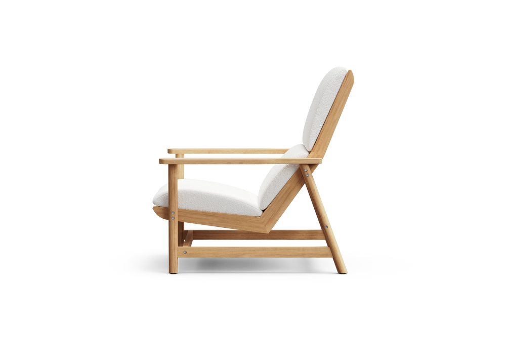 Leedo Deck Chair, in Improve White, profile view
