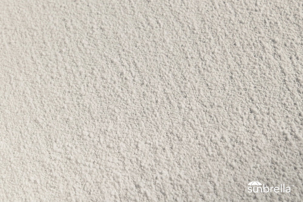 Leedo cushion in Improve White Sunbrella — fabric closeup