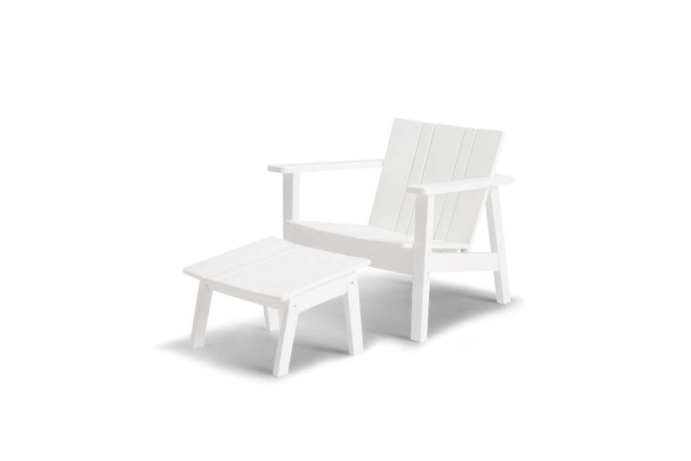 Low Chair - Polywood, in White, three-quarter view