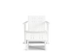Low Chair - Polywood, in White, front view