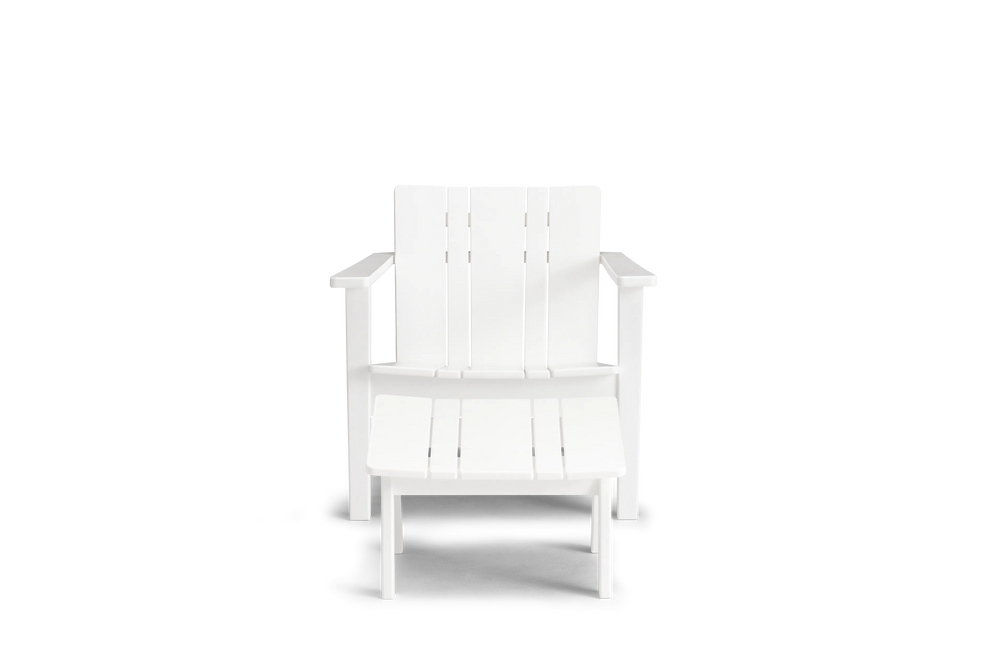 Low Chair - Polywood, in White, front view