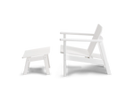Low Chair - Polywood, profile view, in White