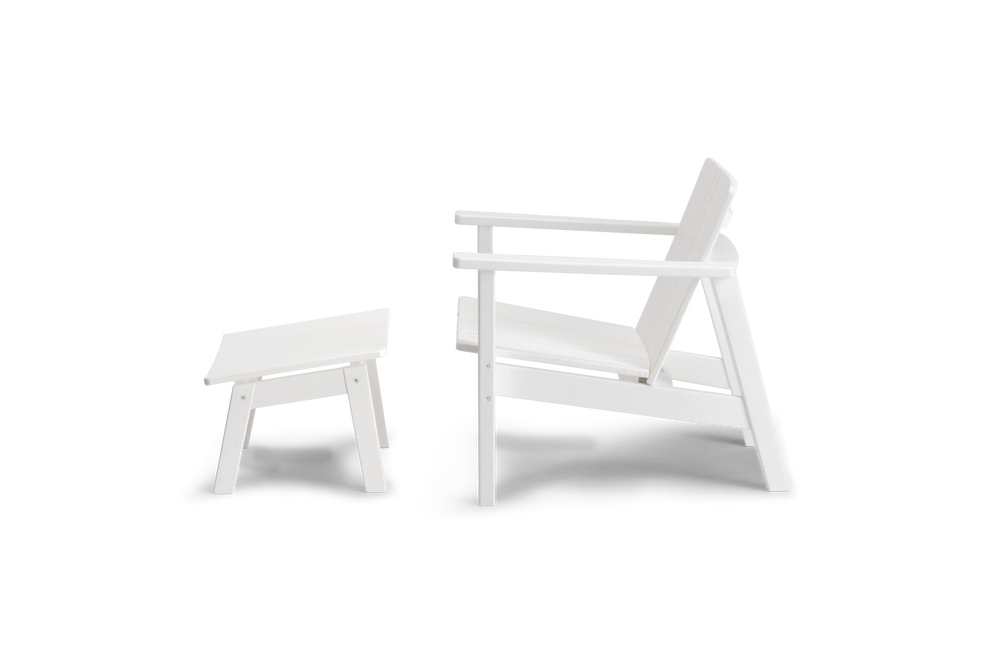 Low Chair - Polywood, profile view, in White