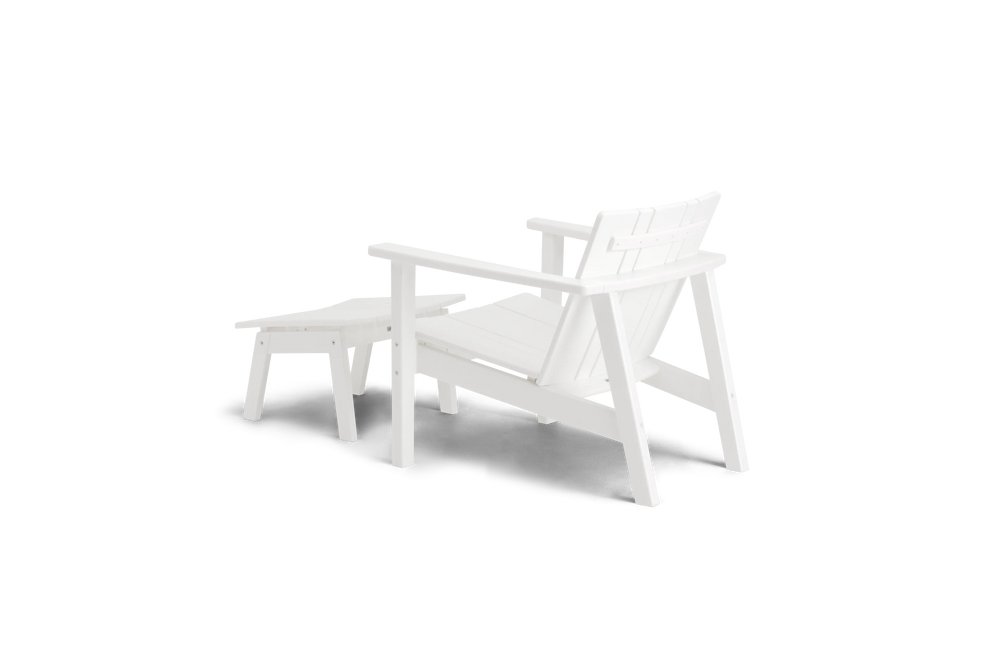 Low Chair - Polywood, in White, rear view