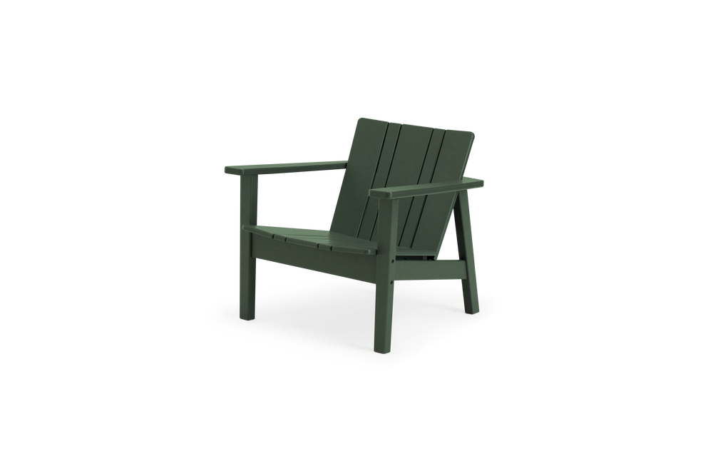 Low Chair - Polywood, in Green, three-quarter view