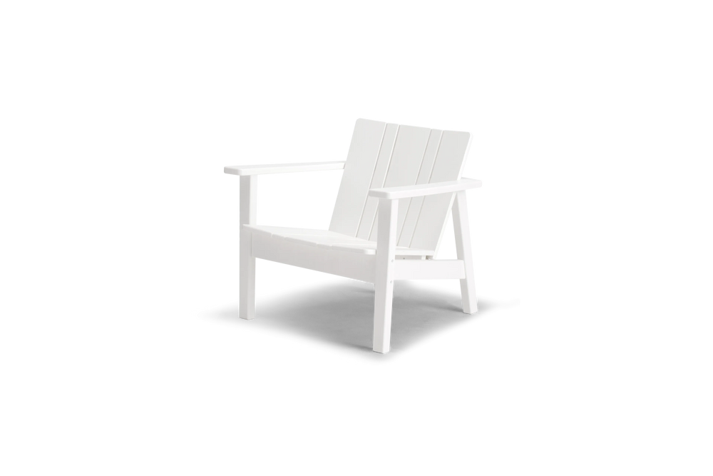 Low Chair - Polywood, in White, three-quarter view
