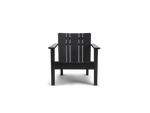 Low Chair - Polywood, in Black, front view