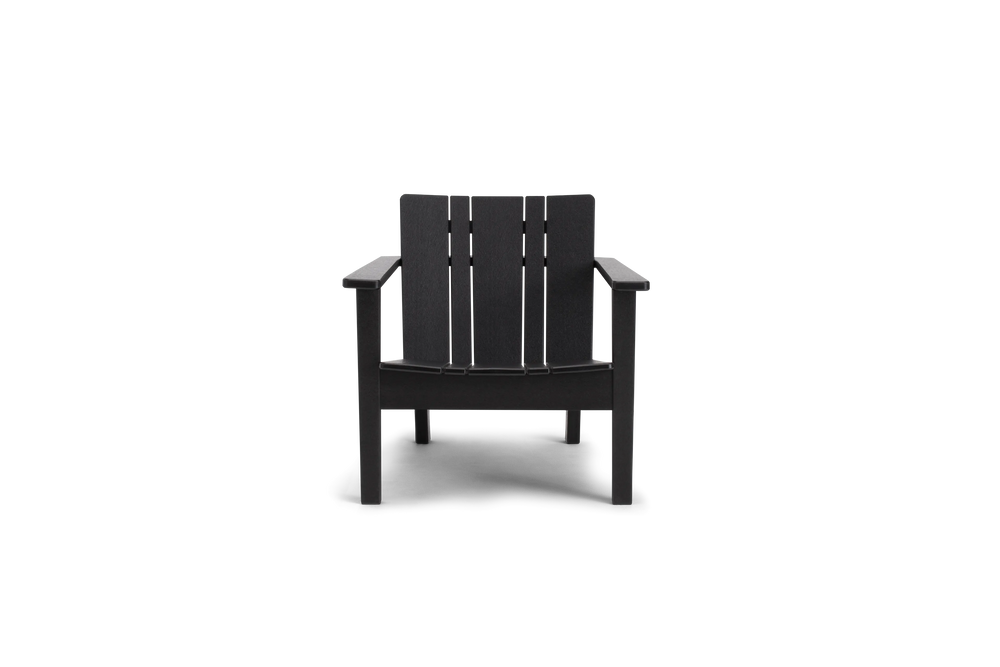 Low Chair - Polywood, in Black, front view