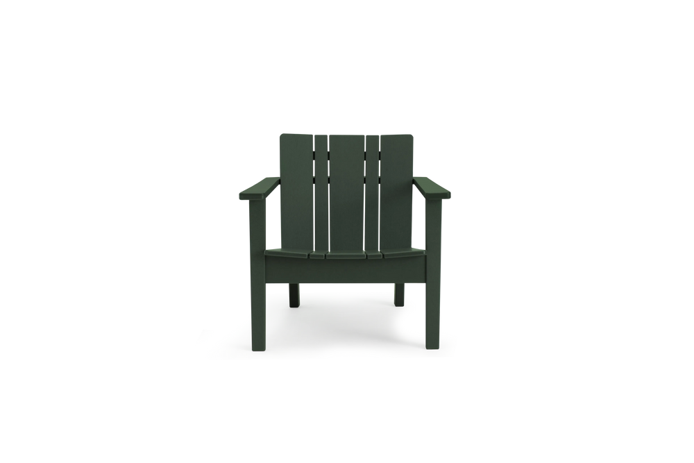Low Chair - Polywood, in Green, front view