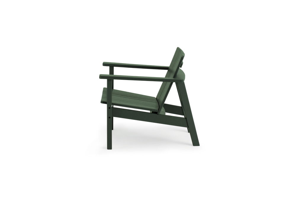 Low Chair - Polywood, in Green, profile view