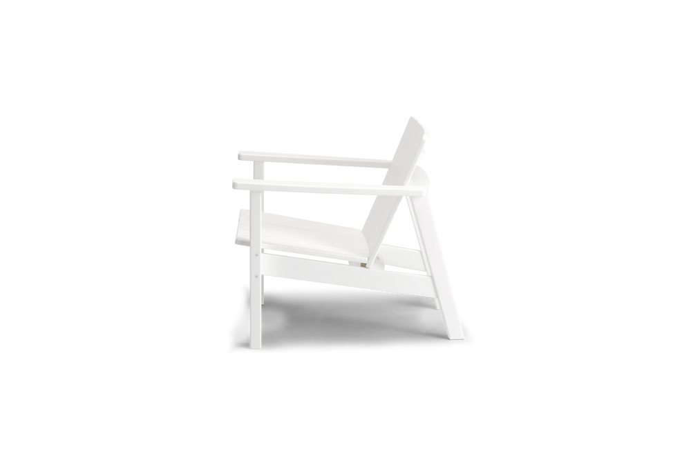 Low Chair - Polywood, profile view, in White