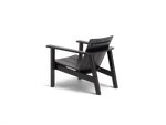 Low Chair - Polywood, in Black, rear view