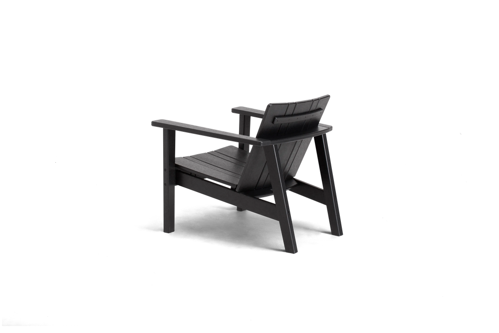 Low Chair - Polywood, in Black, rear view