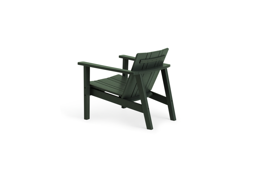Low Chair - Polywood, in Green, rear view