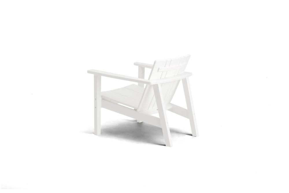 Low Chair - Polywood, in White, rear view