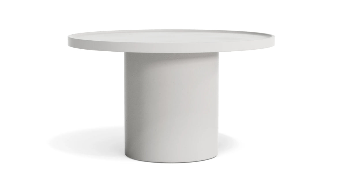 Neighbor Ped Coffee Table in Bone, side profile view