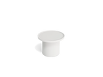 Neighbor Ped Side Table Short in Bone, raised three-quarter view