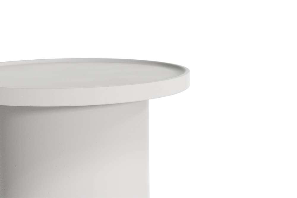 Neighbor Ped Side Table Short in Bone, overhead view