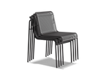 Perf Dining Chair (Set of 2), in Charcoal, three-quarter view, stacked