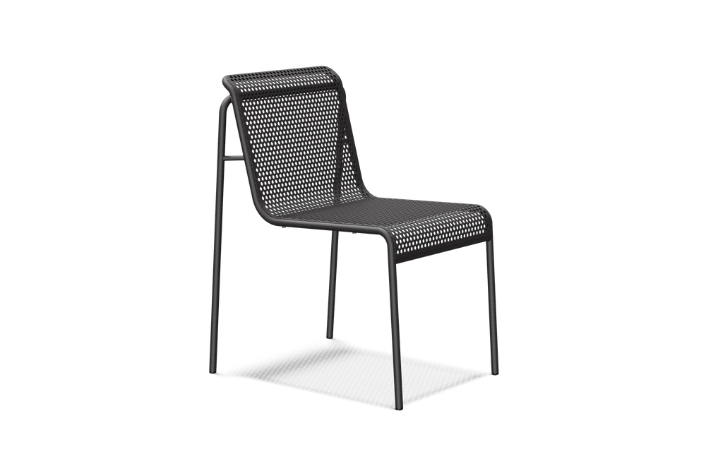 Perf Dining Chair (Set of 2), in Charcoal, three-quarter view
