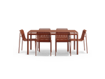 Perf Dining Set, in Rust, profile view