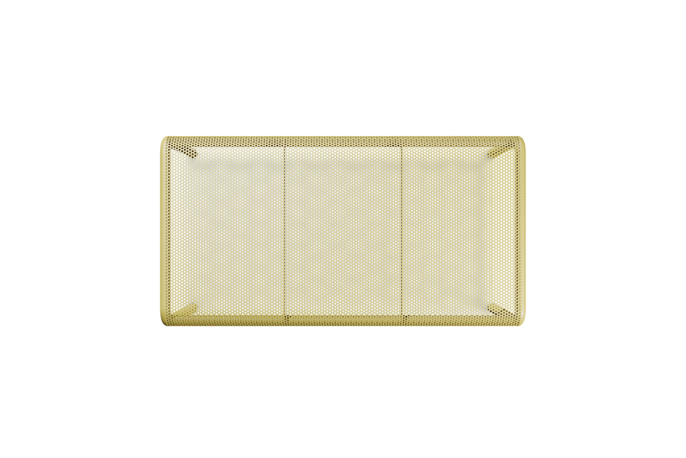 Perf Dining Table, in Butter, overhead view