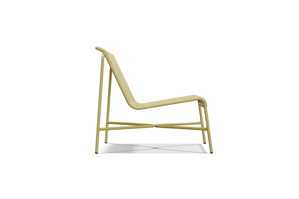 Perf Lounge Chair, in Butter, profile view