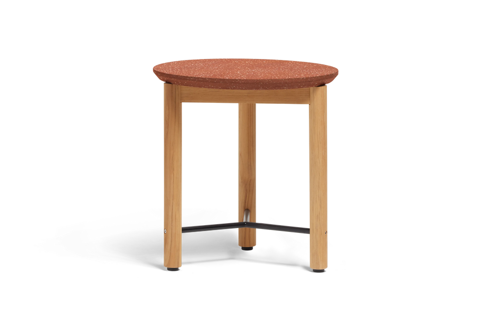 Haven Side Table, in Paprika, back view