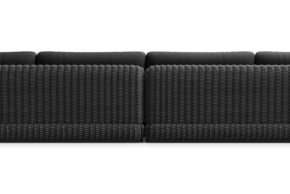 Roundabout Sectional with Side Table, in Charcoal, back detail