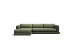 Roundabout Chaise Sofa, left-facing, in Olive, front view