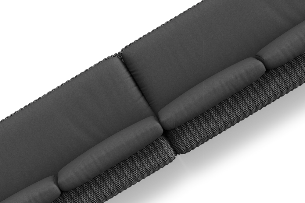 Roundabout Sectional with Side Table, in Charcoal, overhead detail