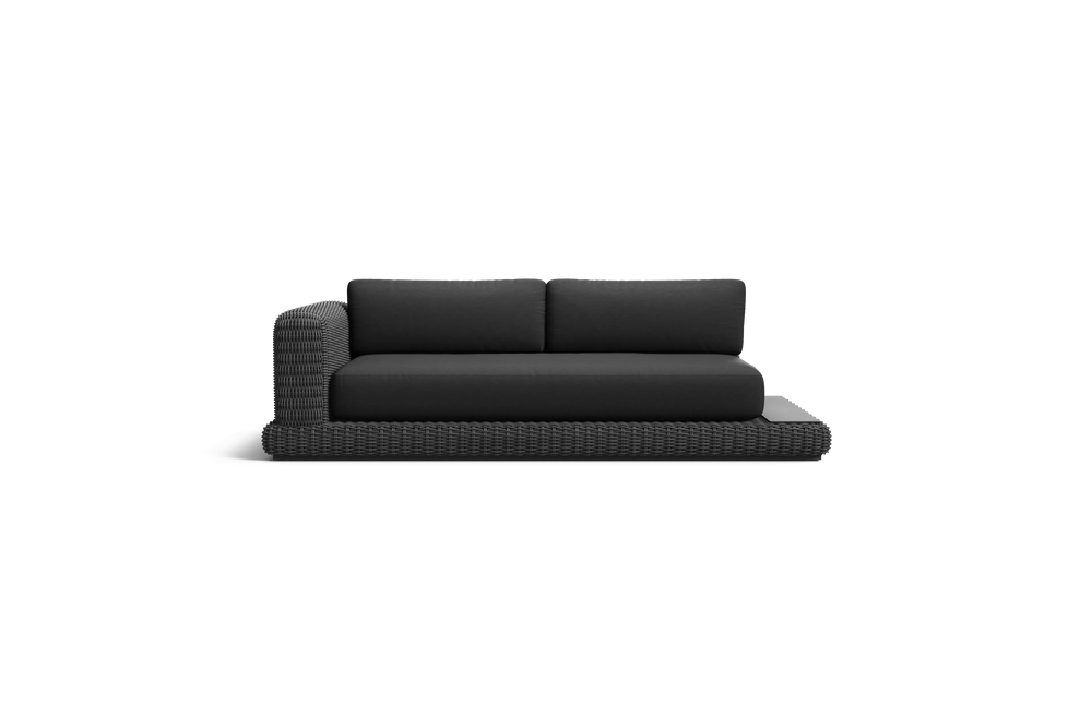 Roundabout Sofa with Side Table, in Charcoal, front view