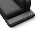 Roundabout Sofa with Side Table, in Charcoal, overhead view