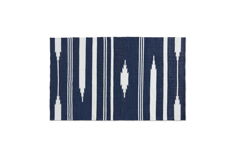 Mesa Rug, 8 by 5 ft., in Indigo, overhead view