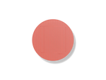 Neighbor Take Two Coffee Table, a round folding outdoor coffee table with a perforated steel top in coral red, overhead view.